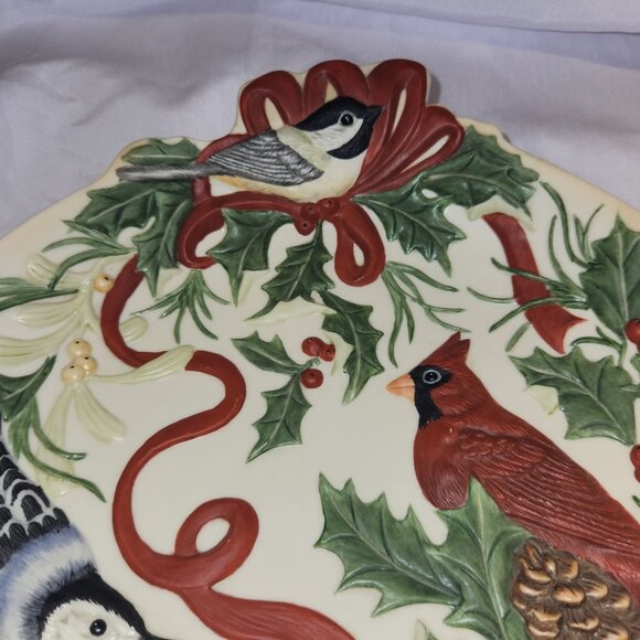 Lenox Winter Greetings Bird Candy Dish By Catherine McClung Hand-Painted Ceramic - Picture 2 of 4